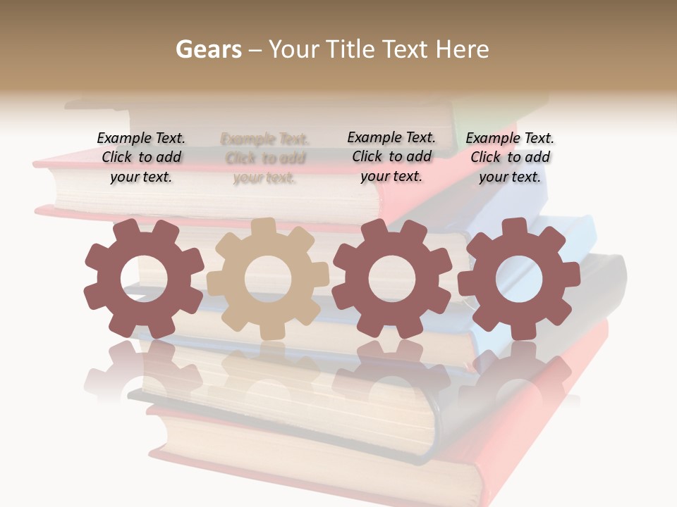 Stack Of Books Over White Background PowerPoint Template