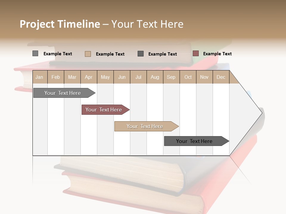 Stack Of Books Over White Background PowerPoint Template