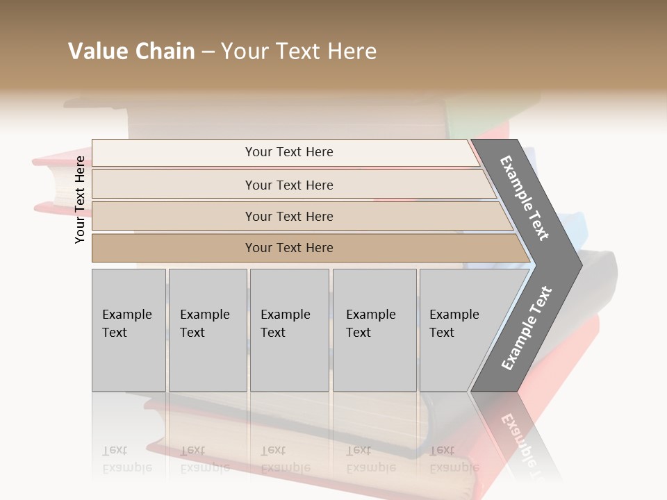 Stack Of Books Over White Background PowerPoint Template