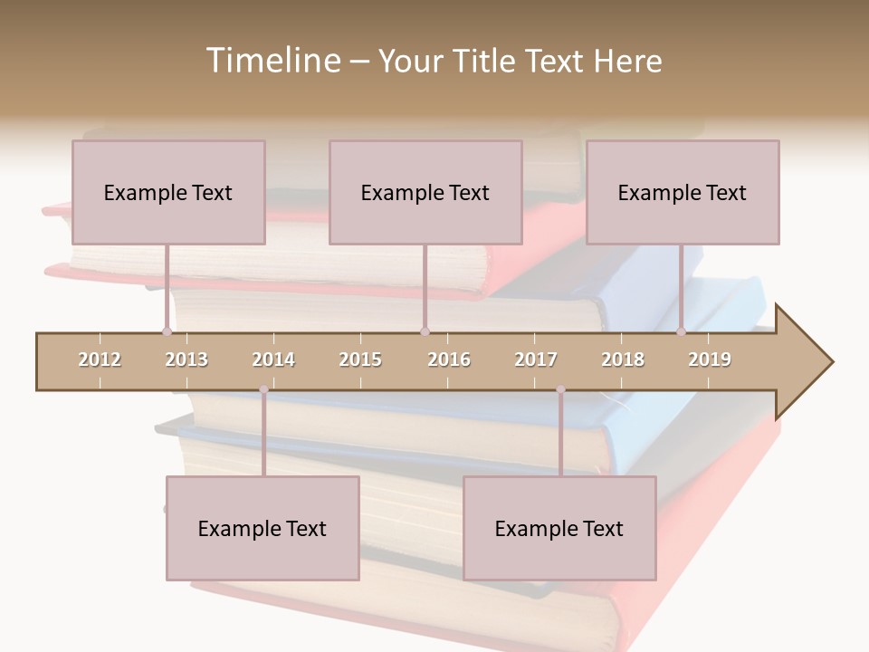 Stack Of Books Over White Background PowerPoint Template