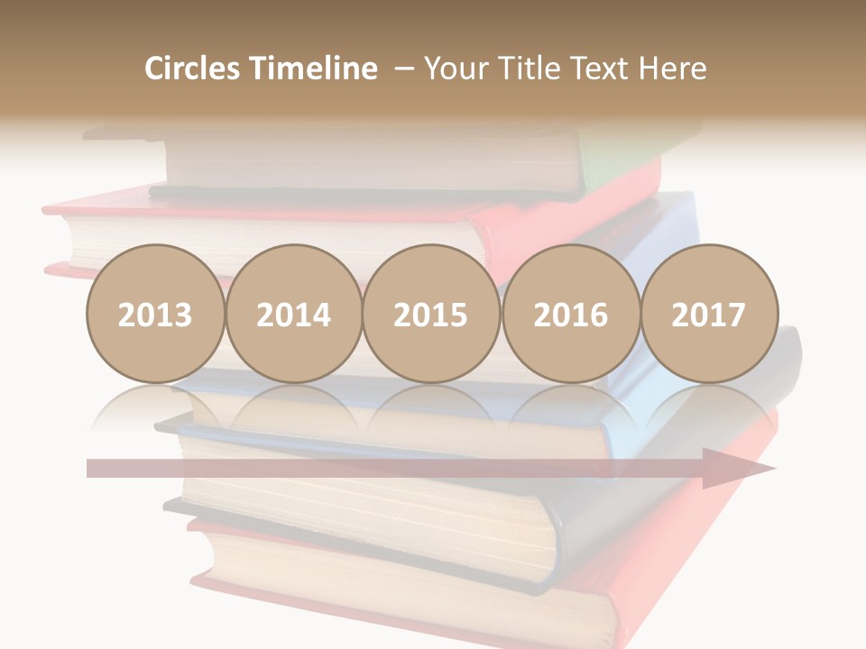 Stack Of Books Over White Background PowerPoint Template