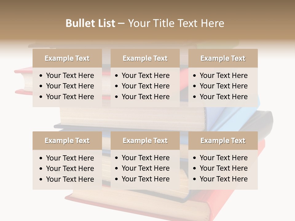 Stack Of Books Over White Background PowerPoint Template