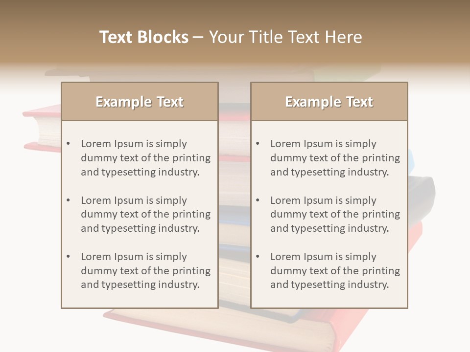Stack Of Books Over White Background PowerPoint Template