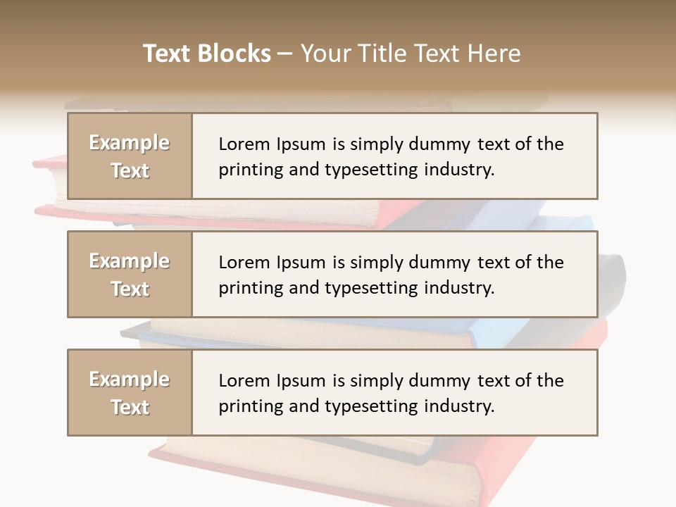 Stack Of Books Over White Background PowerPoint Template