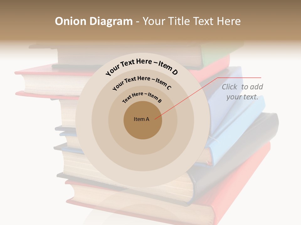 Stack Of Books Over White Background PowerPoint Template