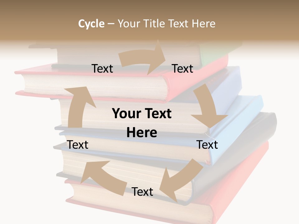 Stack Of Books Over White Background PowerPoint Template