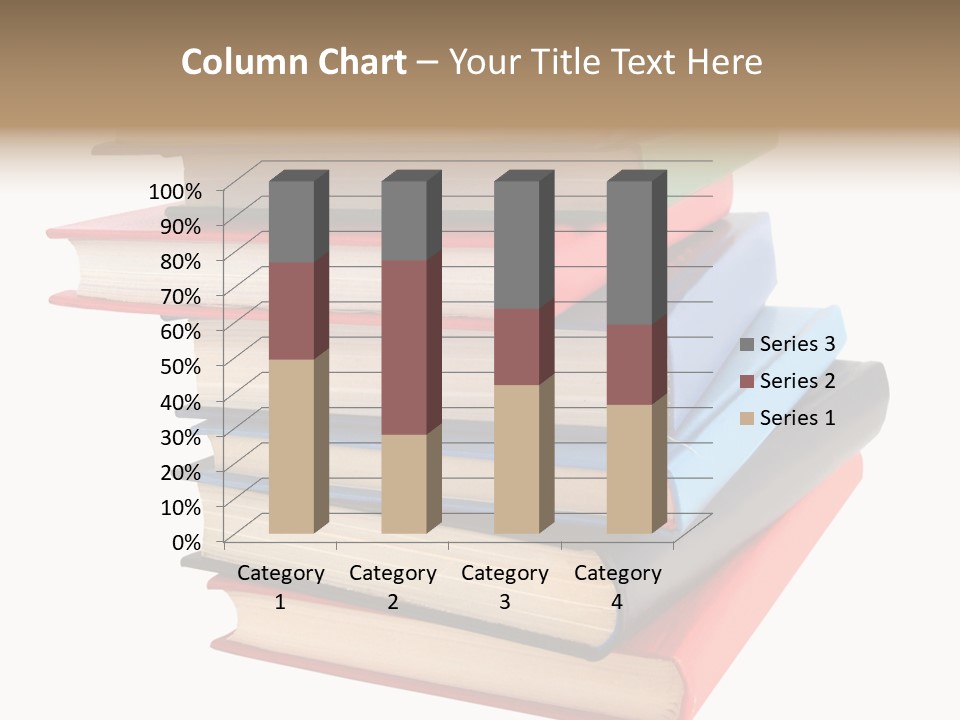 Stack Of Books Over White Background PowerPoint Template
