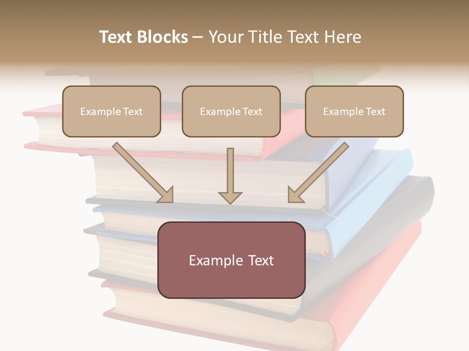 Stack Of Books Over White Background PowerPoint Template