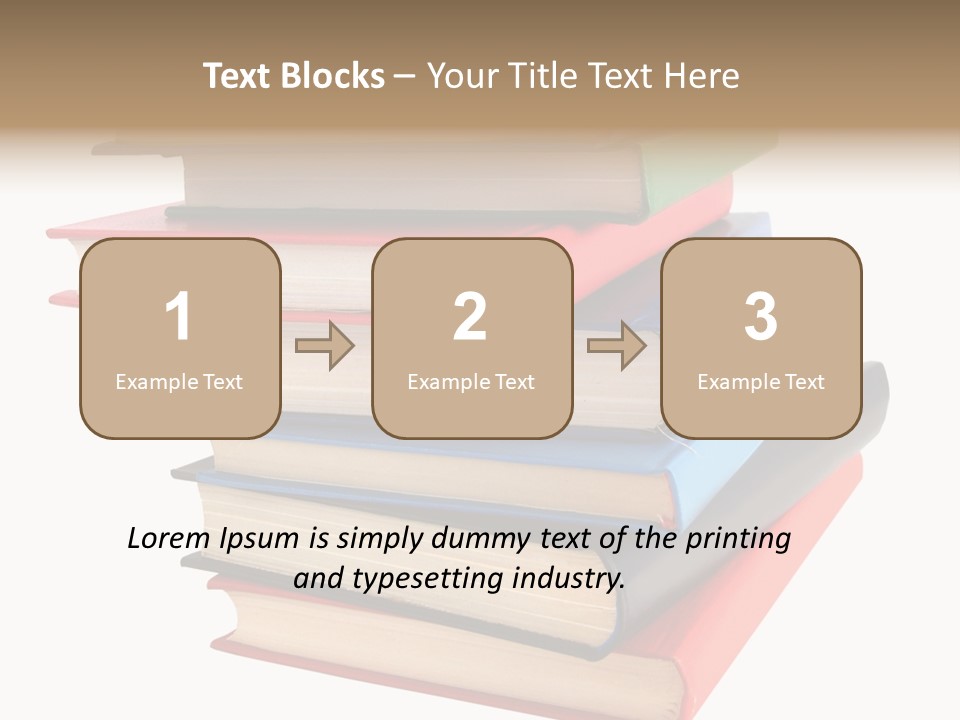 Stack Of Books Over White Background PowerPoint Template