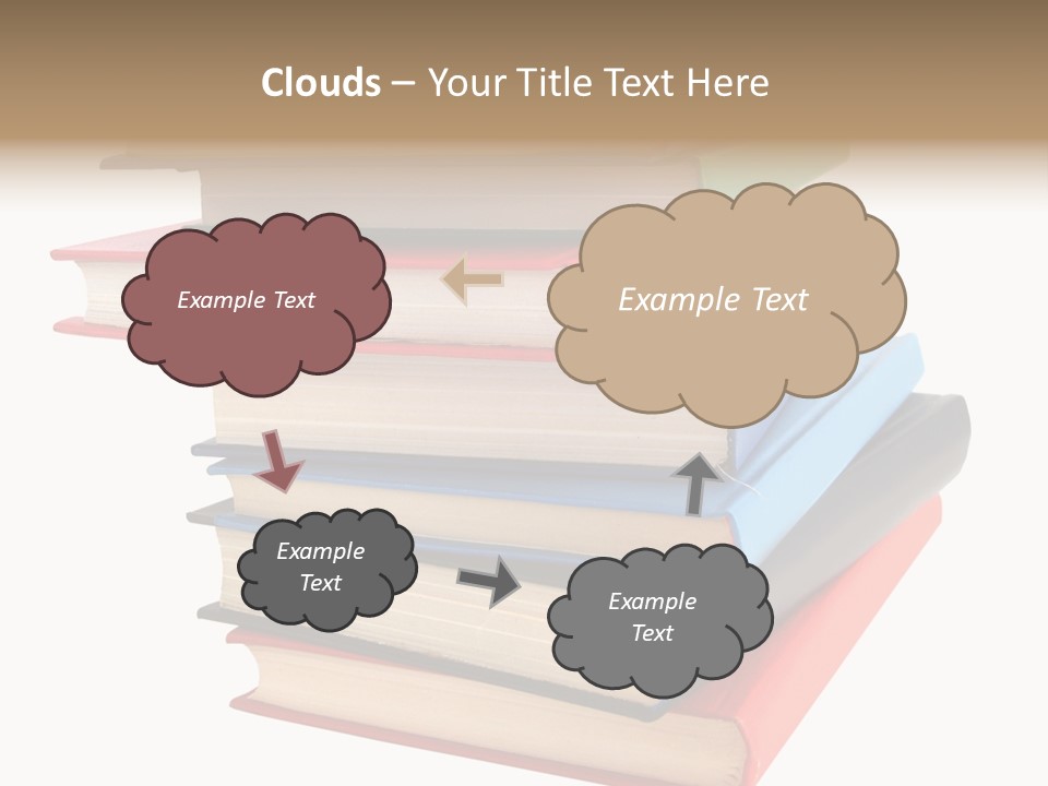 Stack Of Books Over White Background PowerPoint Template