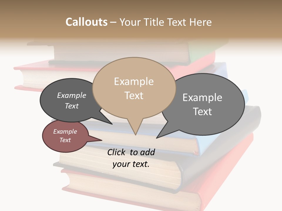 Stack Of Books Over White Background PowerPoint Template