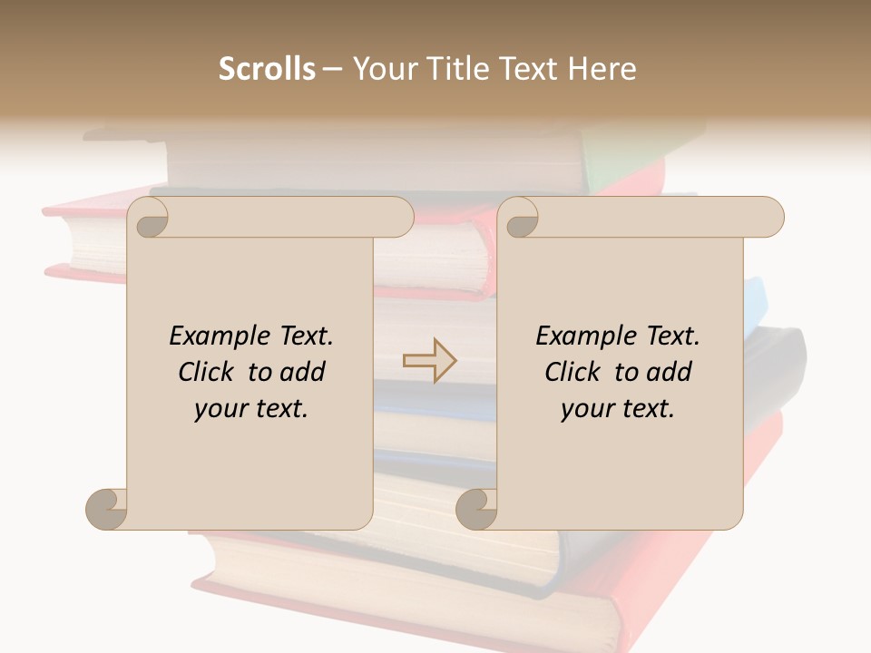 Stack Of Books Over White Background PowerPoint Template