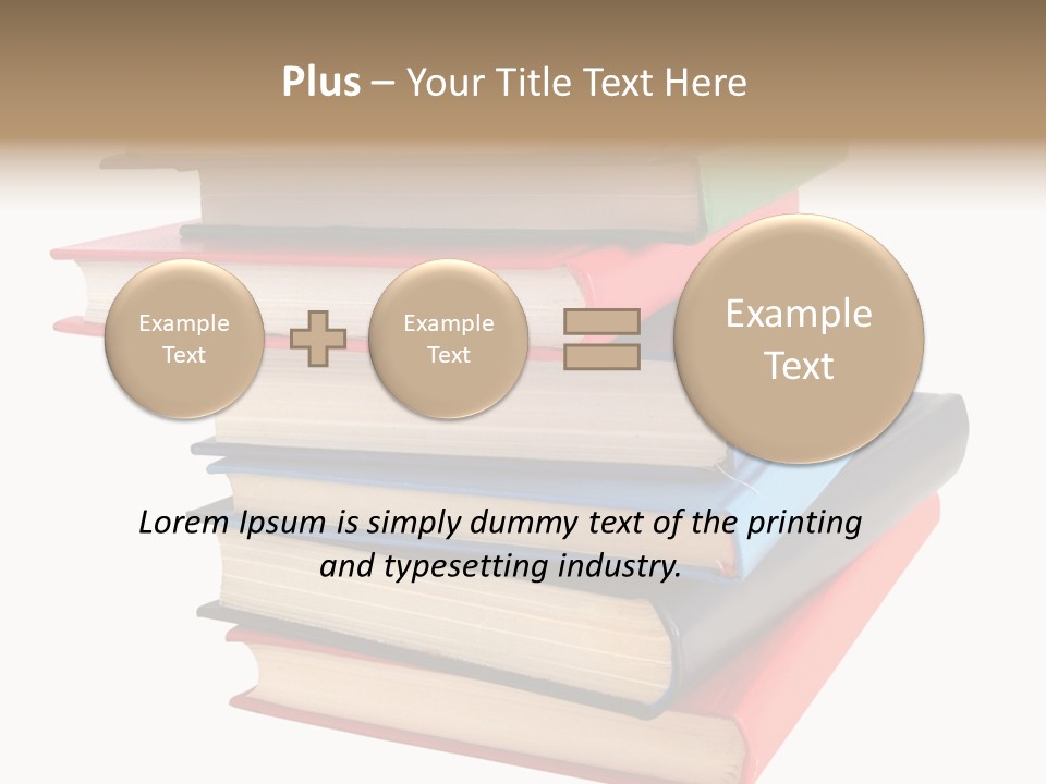 Stack Of Books Over White Background PowerPoint Template
