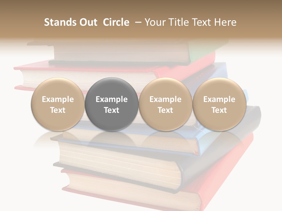 Stack Of Books Over White Background PowerPoint Template