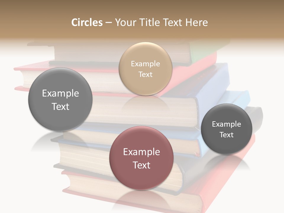 Stack Of Books Over White Background PowerPoint Template