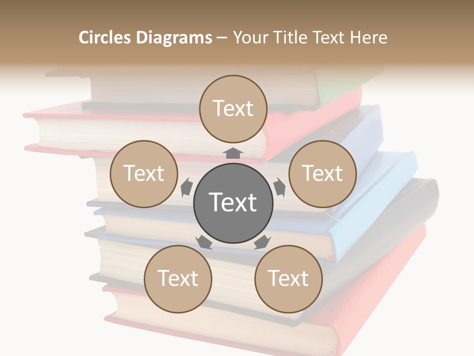 Stack Of Books Over White Background PowerPoint Template