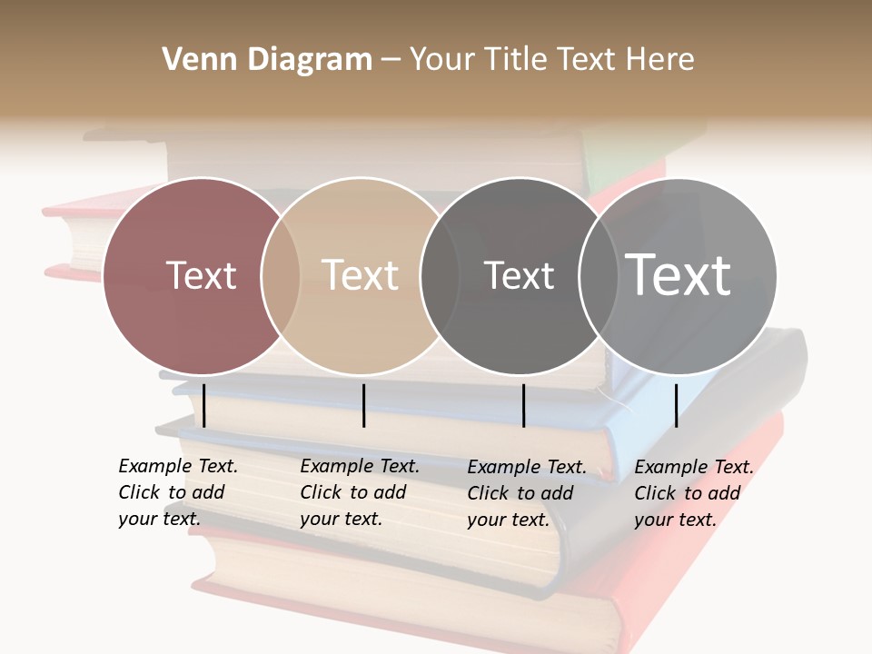 Stack Of Books Over White Background PowerPoint Template