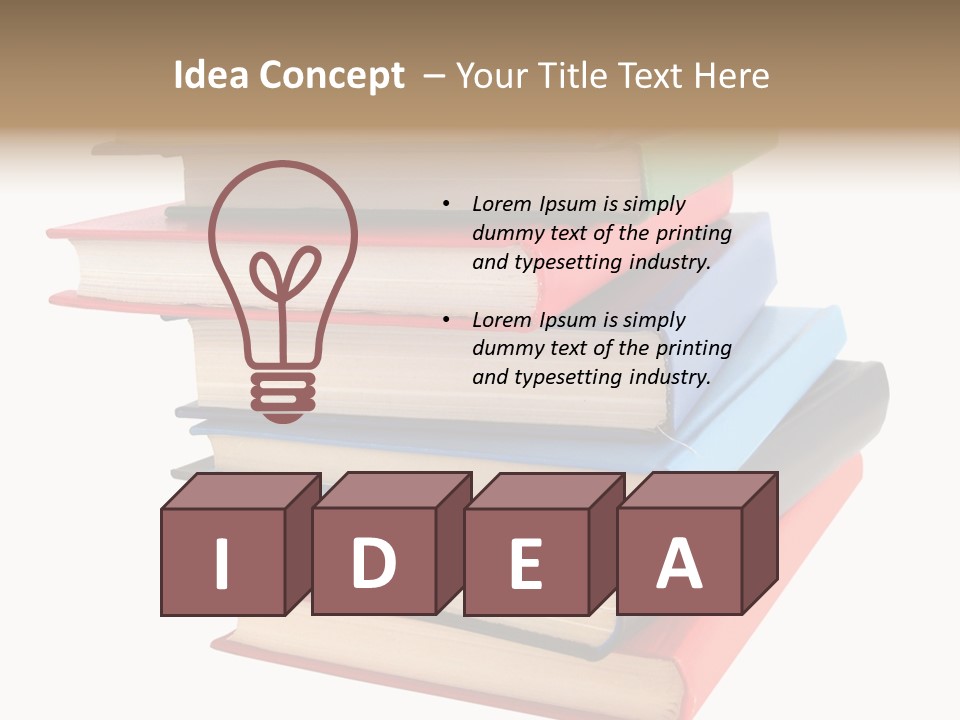 Stack Of Books Over White Background PowerPoint Template