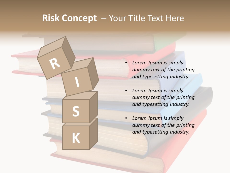 Stack Of Books Over White Background PowerPoint Template