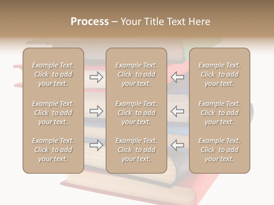 Stack Of Books Over White Background PowerPoint Template
