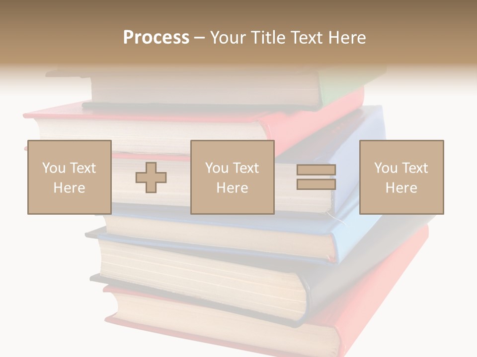 Stack Of Books Over White Background PowerPoint Template