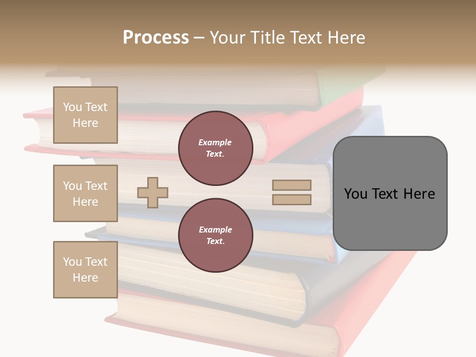 Stack Of Books Over White Background PowerPoint Template
