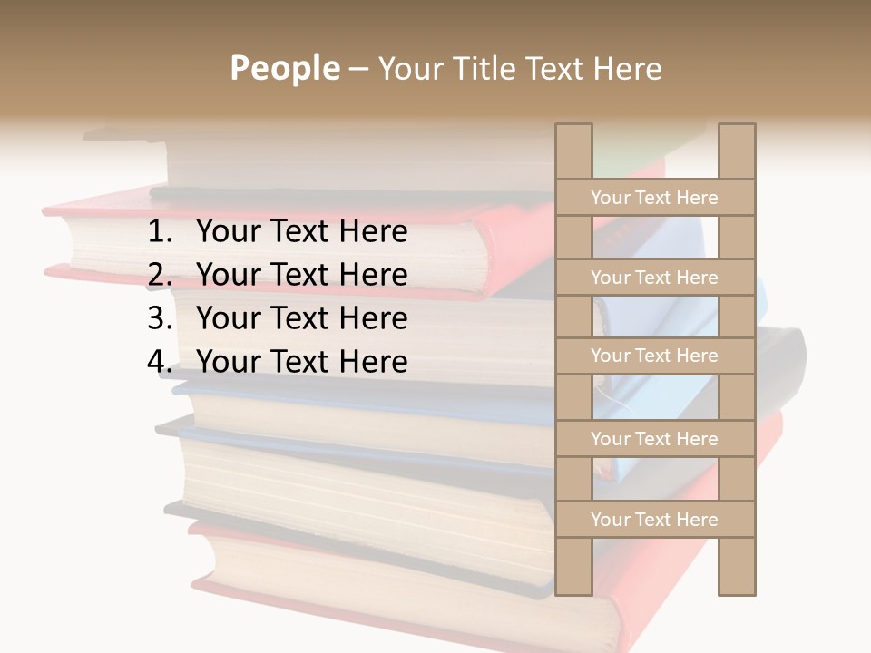Stack Of Books Over White Background PowerPoint Template