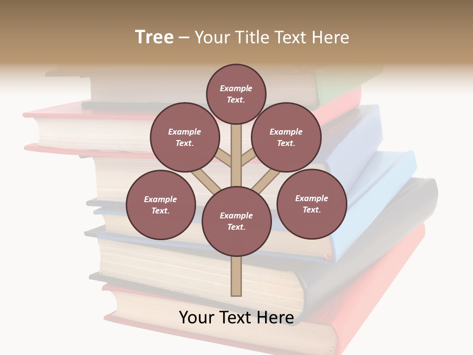 Stack Of Books Over White Background PowerPoint Template