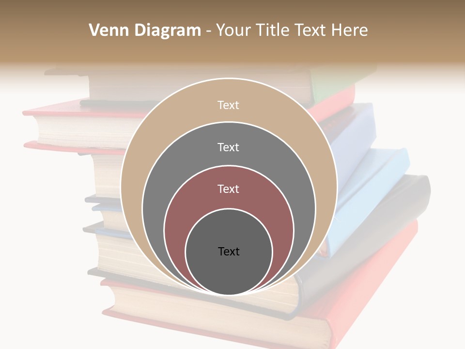 Stack Of Books Over White Background PowerPoint Template