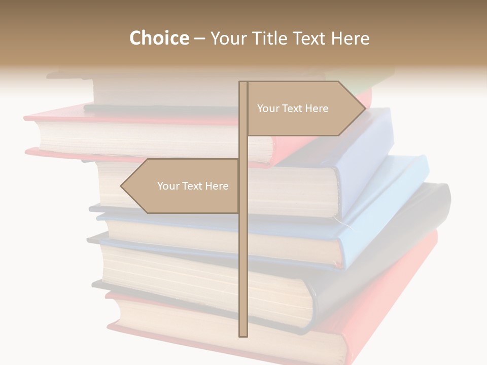 Stack Of Books Over White Background PowerPoint Template