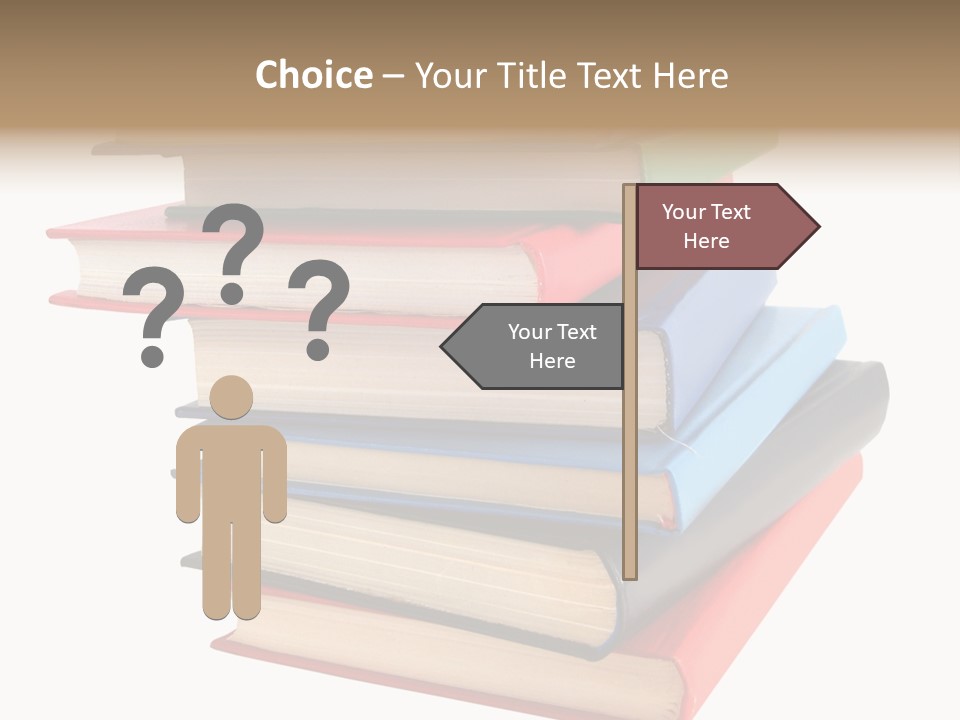 Stack Of Books Over White Background PowerPoint Template