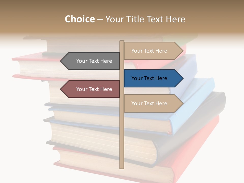 Stack Of Books Over White Background PowerPoint Template