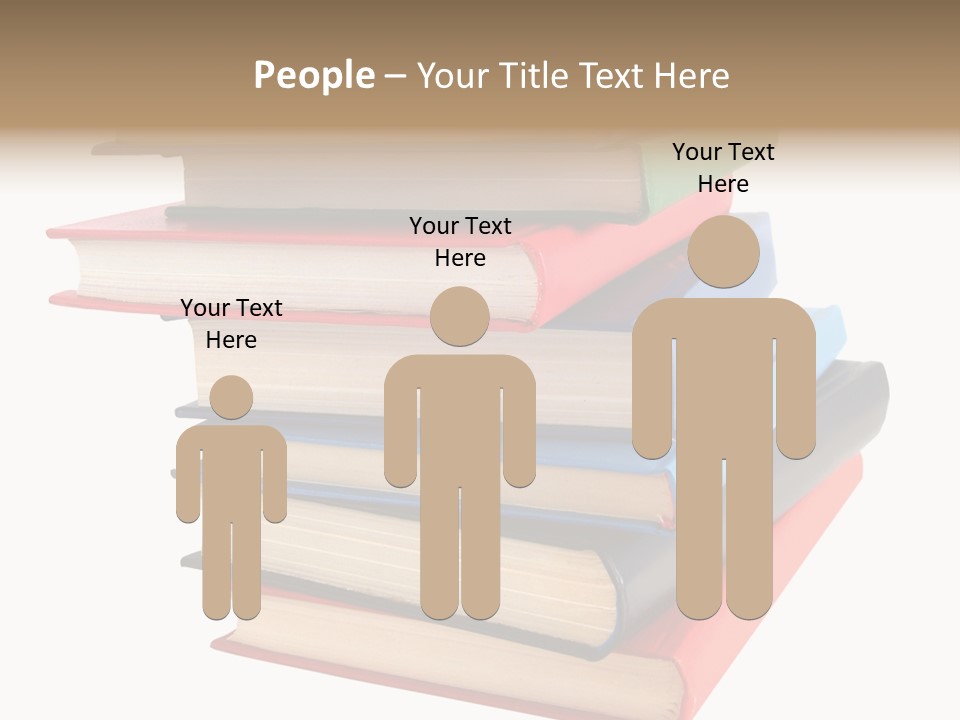 Stack Of Books Over White Background PowerPoint Template