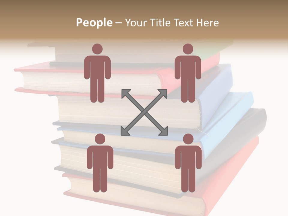Stack Of Books Over White Background PowerPoint Template