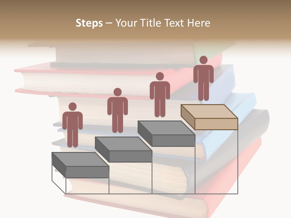 Stack Of Books Over White Background PowerPoint Template