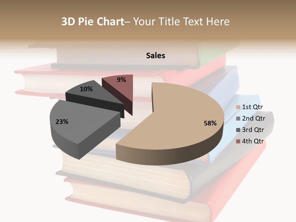 Stack Of Books Over White Background PowerPoint Template