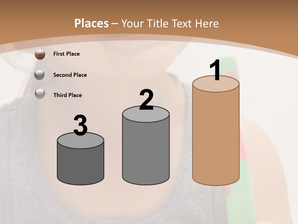 The Little Cute Girl Brushing Her Teeth PowerPoint Template