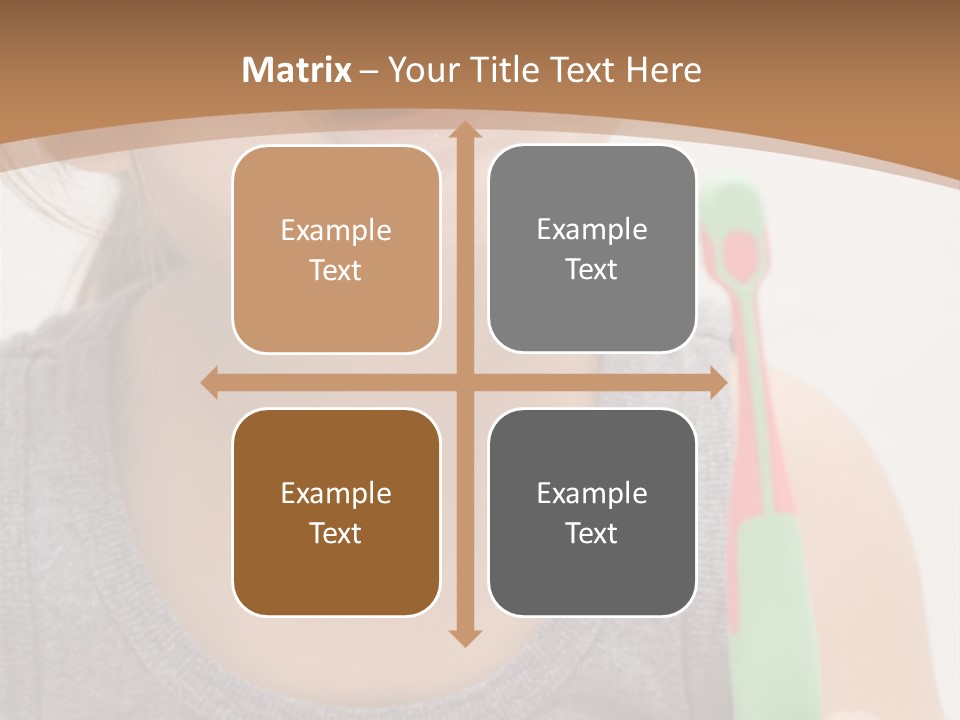 The Little Cute Girl Brushing Her Teeth PowerPoint Template