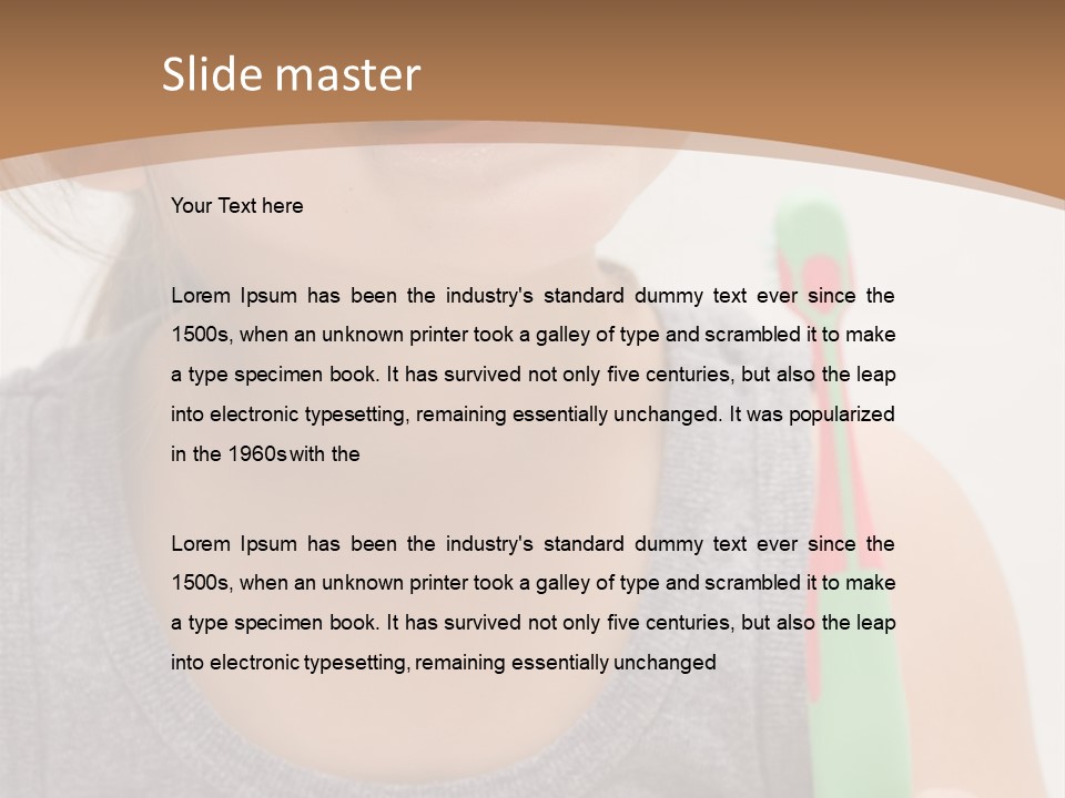 The Little Cute Girl Brushing Her Teeth PowerPoint Template