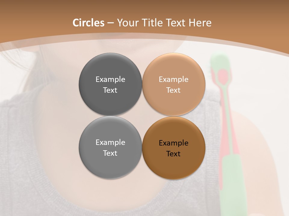 The Little Cute Girl Brushing Her Teeth PowerPoint Template