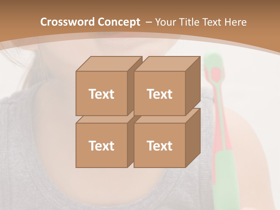 The Little Cute Girl Brushing Her Teeth PowerPoint Template