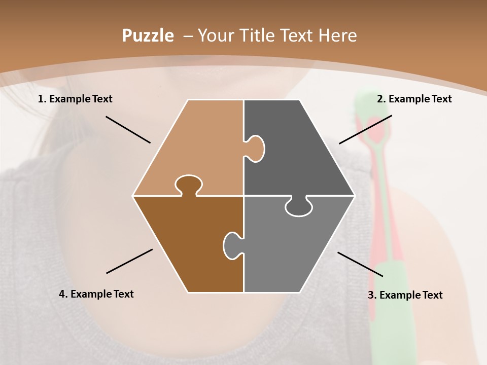 The Little Cute Girl Brushing Her Teeth PowerPoint Template