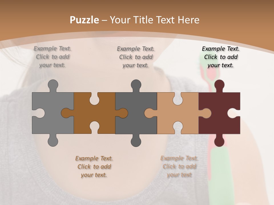 The Little Cute Girl Brushing Her Teeth PowerPoint Template