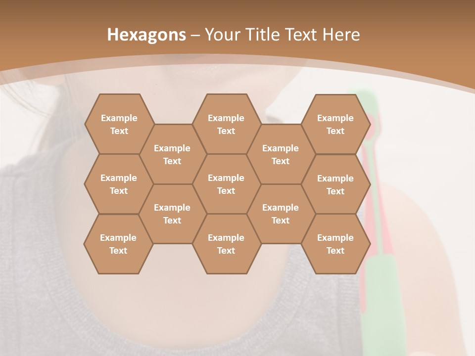 The Little Cute Girl Brushing Her Teeth PowerPoint Template