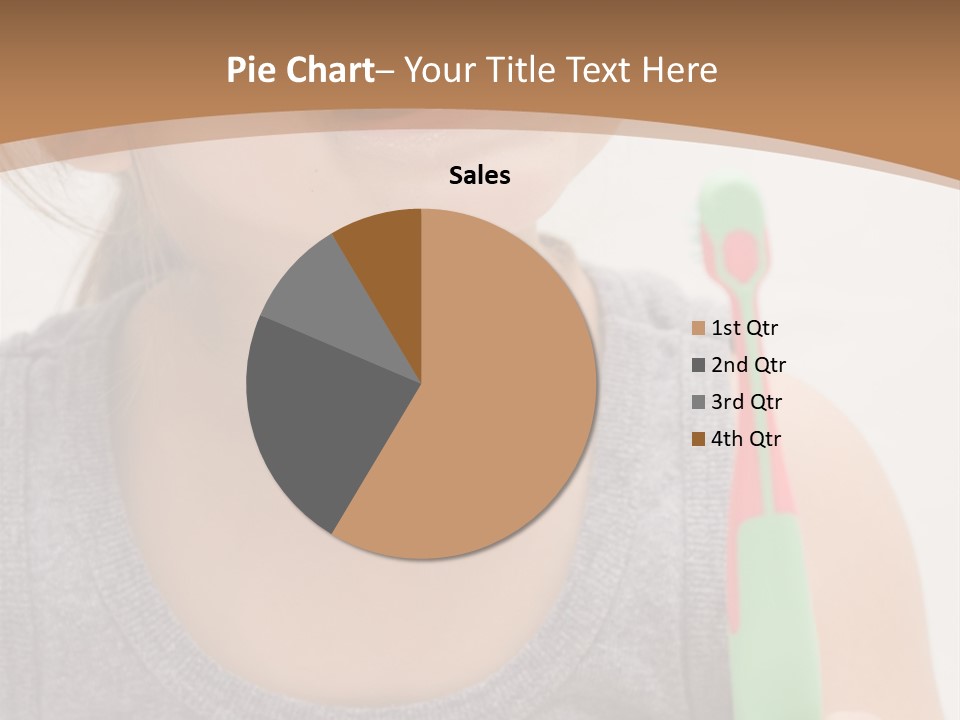 The Little Cute Girl Brushing Her Teeth PowerPoint Template