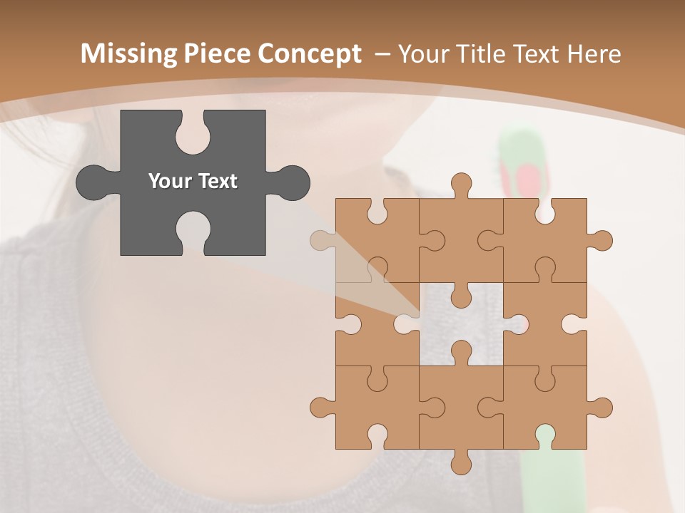 The Little Cute Girl Brushing Her Teeth PowerPoint Template