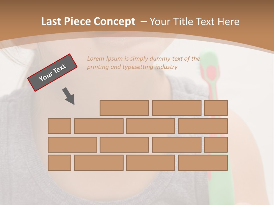 The Little Cute Girl Brushing Her Teeth PowerPoint Template