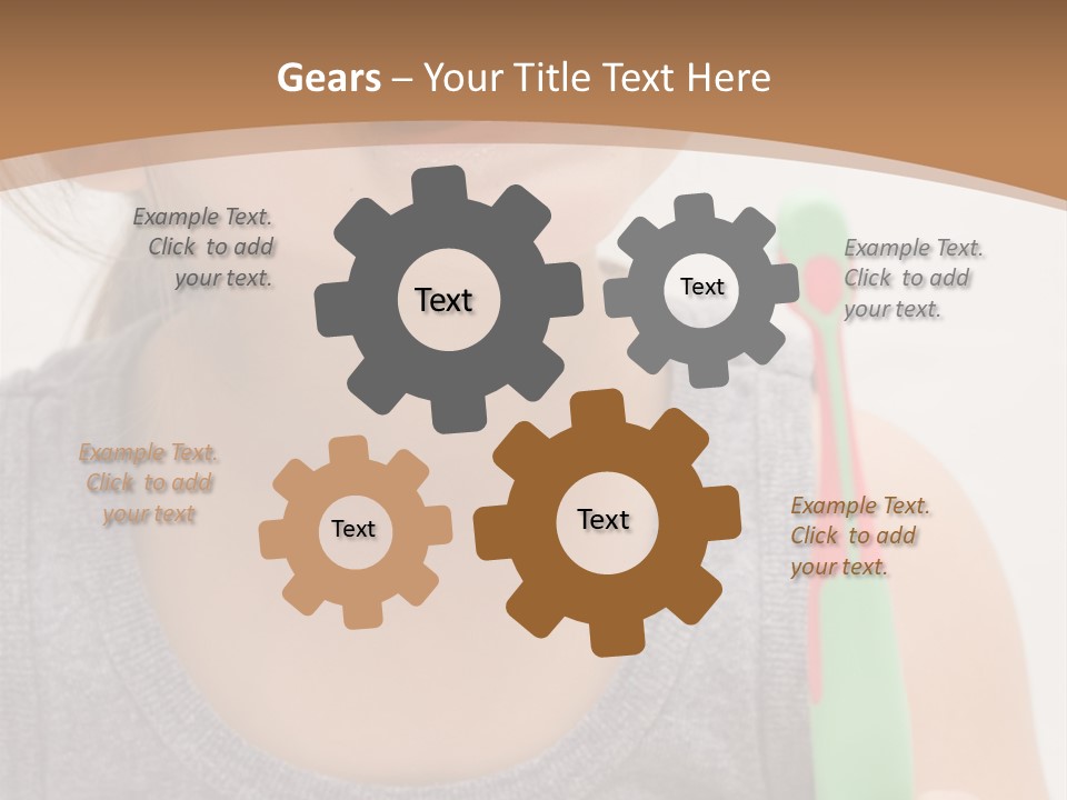 The Little Cute Girl Brushing Her Teeth PowerPoint Template