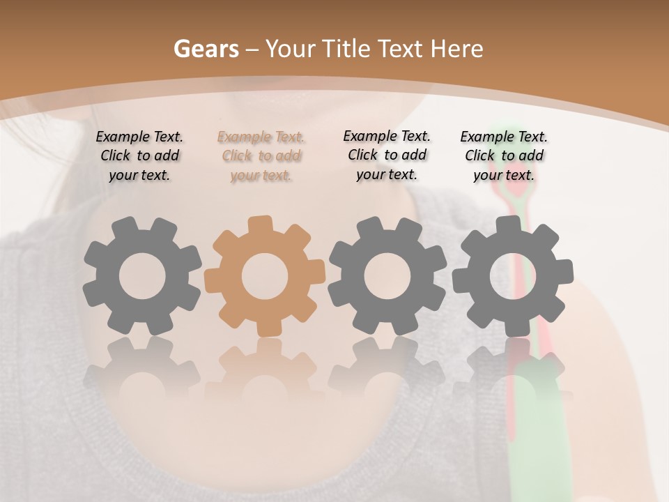 The Little Cute Girl Brushing Her Teeth PowerPoint Template