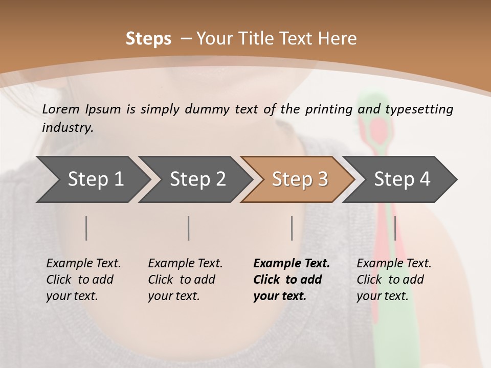The Little Cute Girl Brushing Her Teeth PowerPoint Template